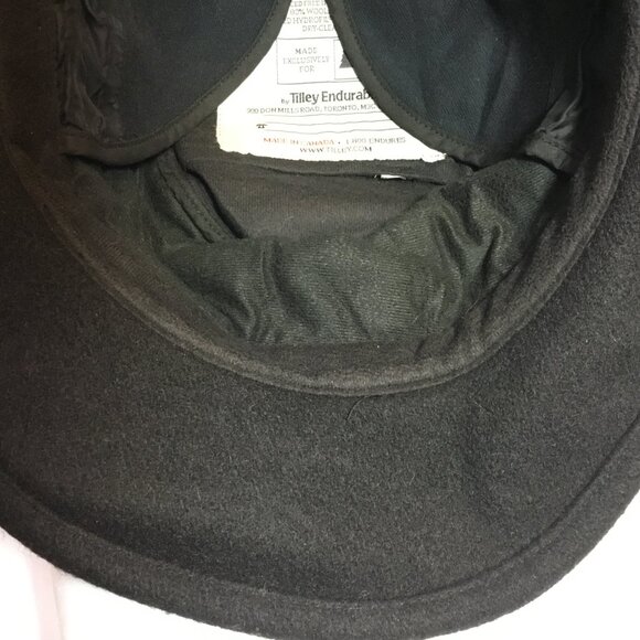 Tilley Endurables Wool Winter Hat Unisex Black Earflaps Buckle Outdoors REI - Picture 6 of 10